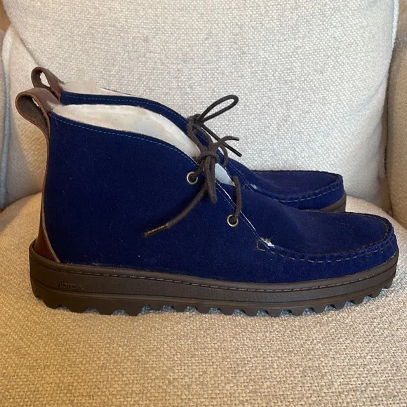 Quoddy Men’s Navy Blue Chukka Boot Shearling Lined Size 8 - Picture 2 of 9